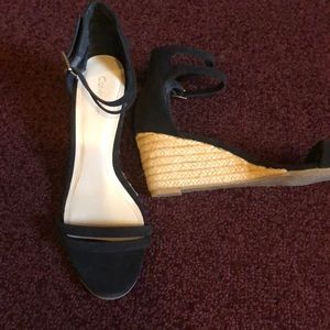 Calvin Klein Wedges-Black and Tan